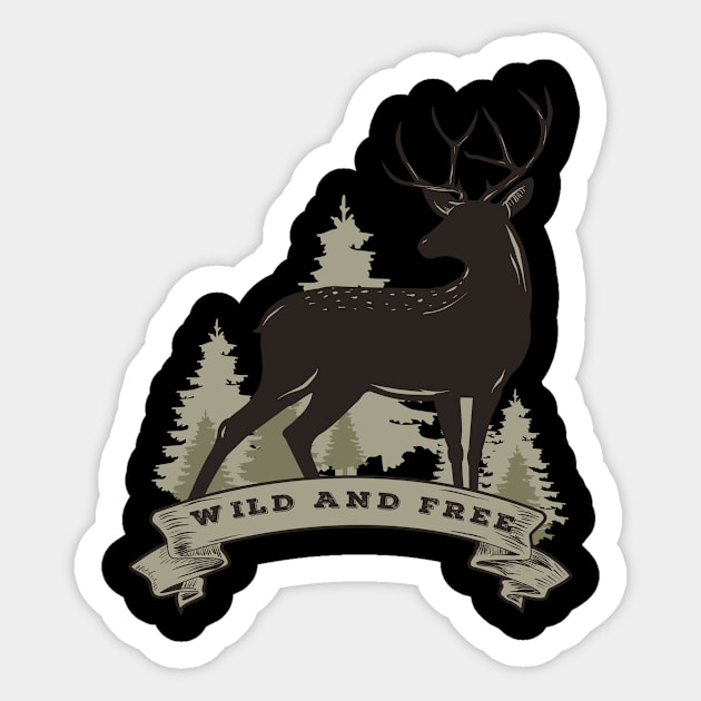 Wild And Free Hunter Outfit Design Sticker by Shirtjaeger